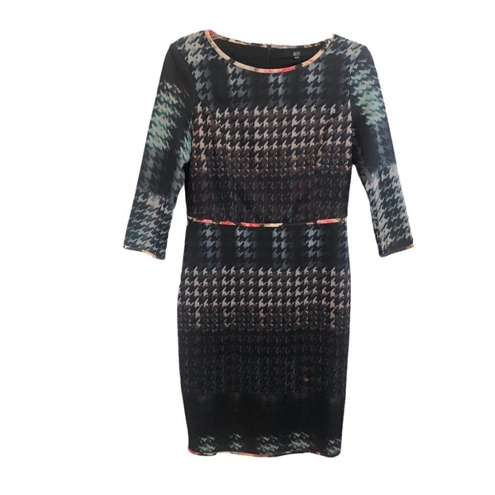 Bedo Bodycon Pencil Fitted Dress Black/Multi Colored Ladies  Med